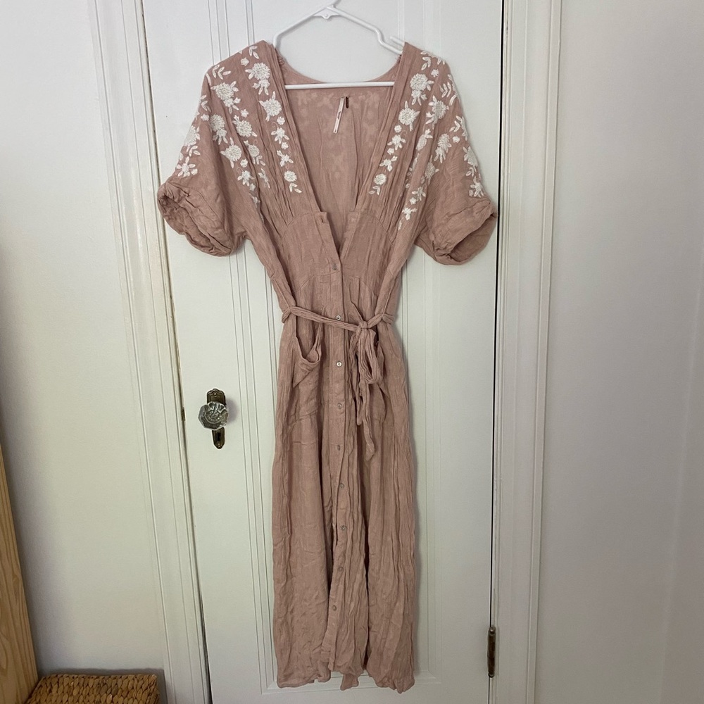 Free People button down maxi dress